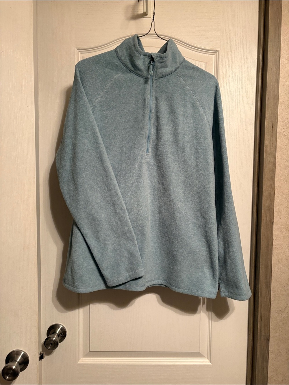 Eddie Bauer Light Blue Quarter-Zip Turtleneck Fleece